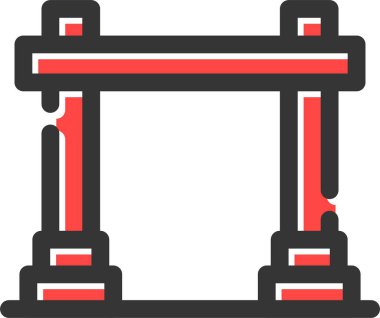 Spor Salonu Simgesi, Basit Web Vektörü İllüstrasyonu