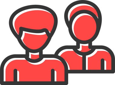 Müşteri Aile Simgesi, Basit Web Vektörü İllüstrasyonu