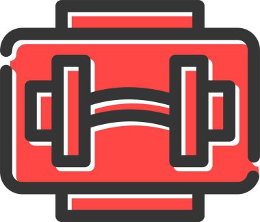 Spor Salonu Simgesi, Basit Web Vektörü İllüstrasyonu