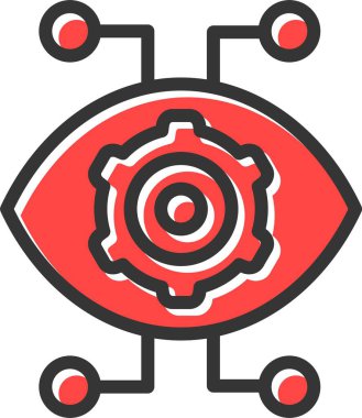 Robotik Göz Simgesi, Basit Web Vektörü İllüstrasyonu