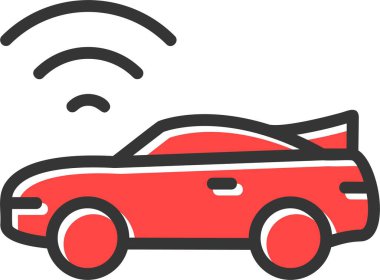 Akıllı Otomobil Simgesi, Basit Web Vektörü İllüstrasyonu