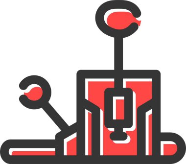 Pilates Sandalyesi Simgesi, Basit Web Vektörü İllüstrasyonu