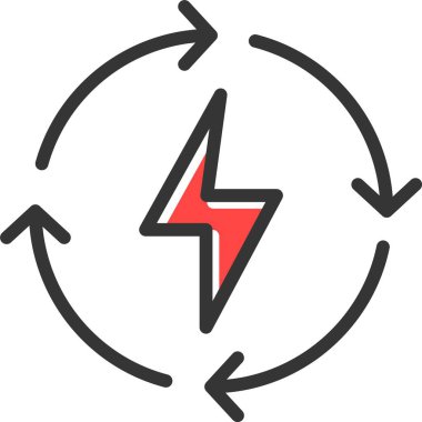 elektrik dolgu vektörü simgesi
