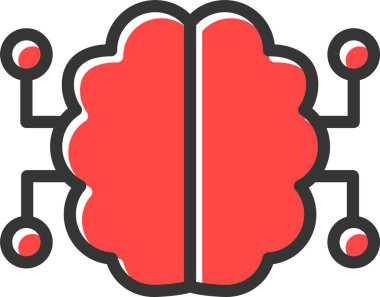 Nöronlar Devre Simgesi, Basit Web Vektör İllüstrasyonu