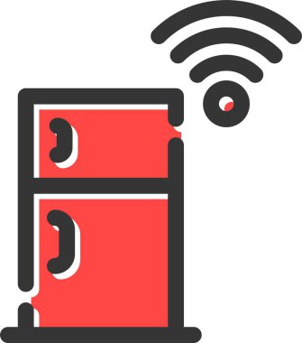 Akıllı Buzdolabı Simgesi, Basit Web Vektörü İllüstrasyonu