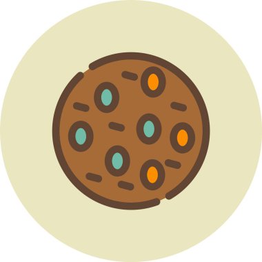 Çikolata parçacıklı kurabiyenin vektör illüstrasyonu