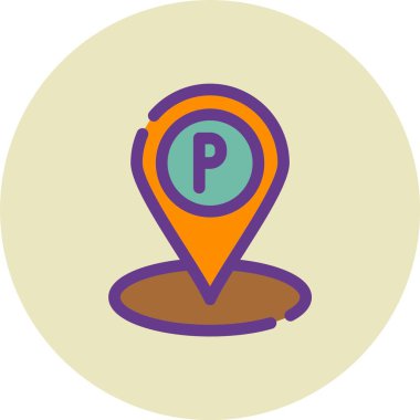 park yeri belirleyici simgesi ana hat biçiminde