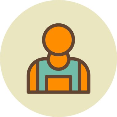 Adamım. Web simgesi basit illüstrasyon