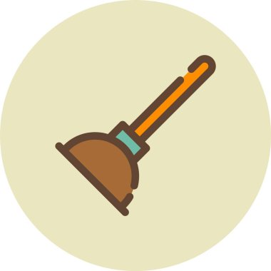 Bir süpürgenin vektör illüstrasyonu