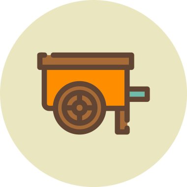 Benzersiz el arabası vektör simgesi