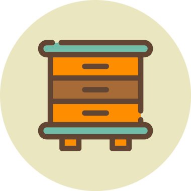 Ahşap kovan. Web simgesi basit illüstrasyon