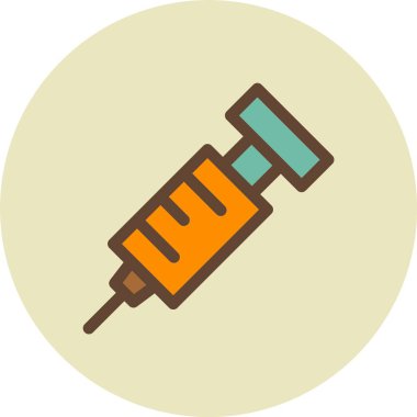 Enjeksiyon ikonu. Web için aşı vektör simgesinin basit illüstrasyonu