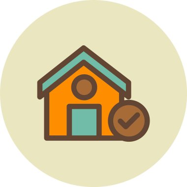 Gayrimenkul düz renk vektörü simgesi