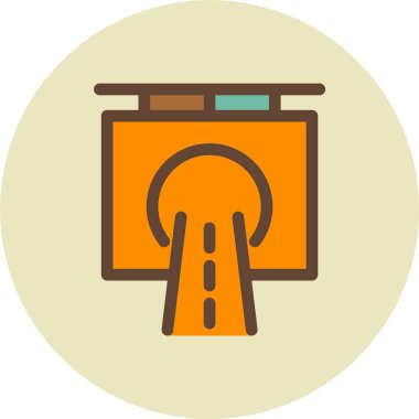 Yol işareti doldurulmuş vektör simgesi dekoru