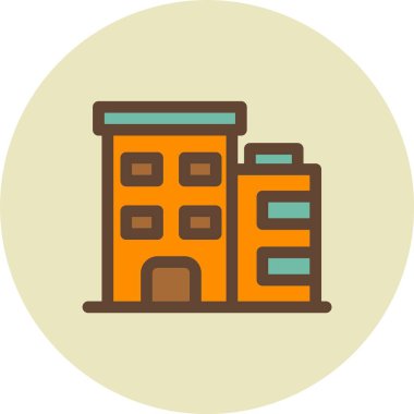 Ofis binası ikon vektör illüstrasyonu