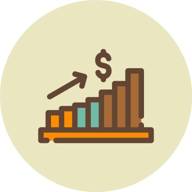 İş grafiği vektör satırı simgesi