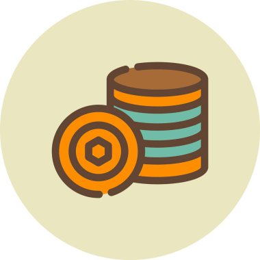 Sikkeler vektör simgesi modern basit illüstrasyon