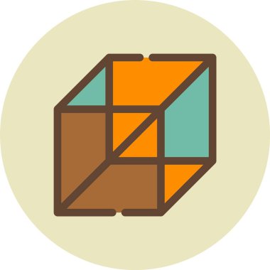 İllüstrasyon Küp simgesi, Basit Web Vektörü İllüstrasyonu