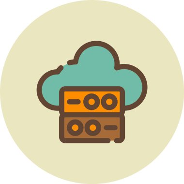 güzel bulut hesaplama vektör simgesi