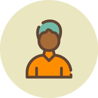 Kısa saç kesimi vektör çizimi tasarımlı güzel bir avatar kadın.