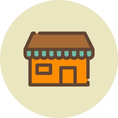 dükkan vektörü ince çizgi simgesi