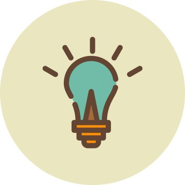 Fikir ampulü. Web simgesi basit illüstrasyon