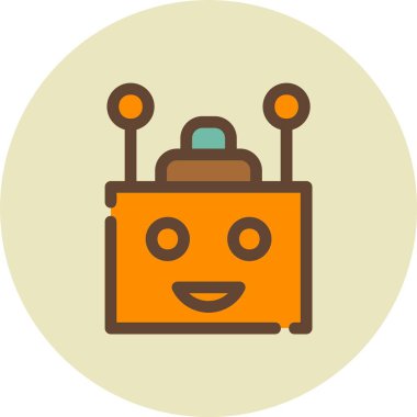 Robotun basit simgesi, vektör illüstrasyonu