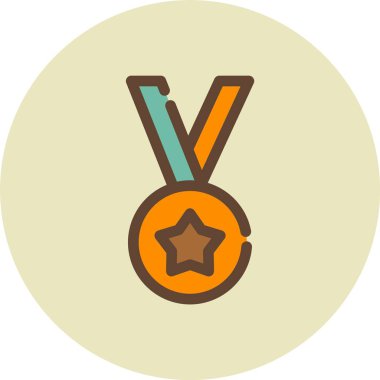 Rozet madalya simgesi, vektör illüstrasyonu