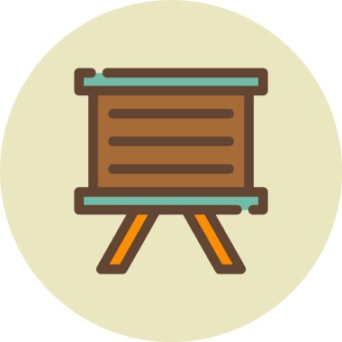 Tahta. Web simgesi basit illüstrasyon