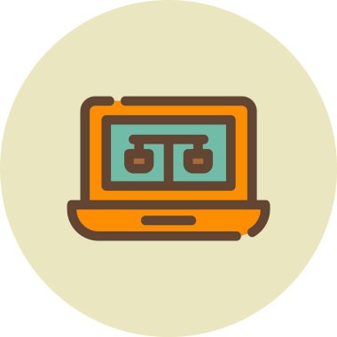 Bilgisayar. Web simgesi basit illüstrasyon