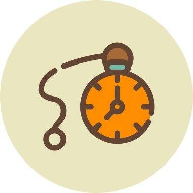 Saat saat simgesi. Düz renk tasarımı. vektör illüstrasyonu.