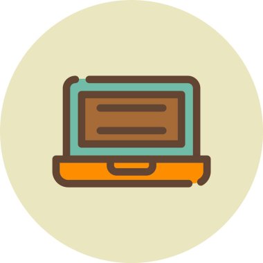 Bir bilgisayar monitörünün modern bir simgesinin vektör çizimi