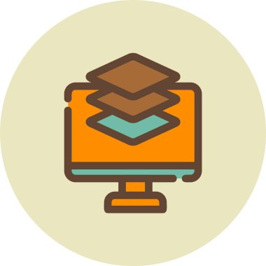 dizüstü bilgisayar simgesi, basit vektör tasarımı