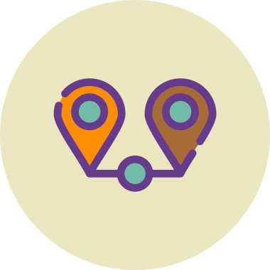 harita işaretleyici düz vektör dekoru