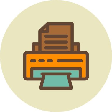 Yazıcı simgesi. Web için yazıcı vektör simgelerinin özet çizimi