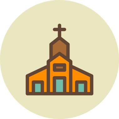 Kiliseye. Web simgesi basit illüstrasyon