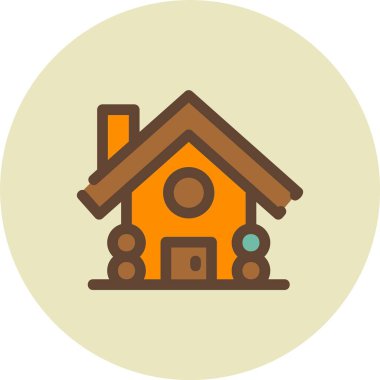 Güzel Ev Vektörü Kabartma Simgesi