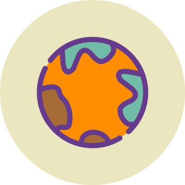 Gezegen. Web simgesi basit illüstrasyon