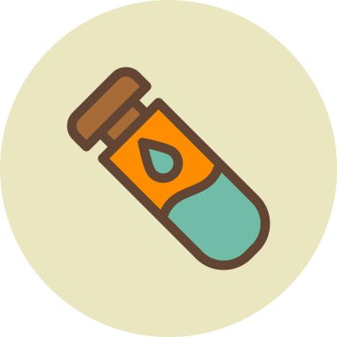 İlaç şişesi ikonu. Web için ilaç şişesi vektör simgelerinin özet çizimi