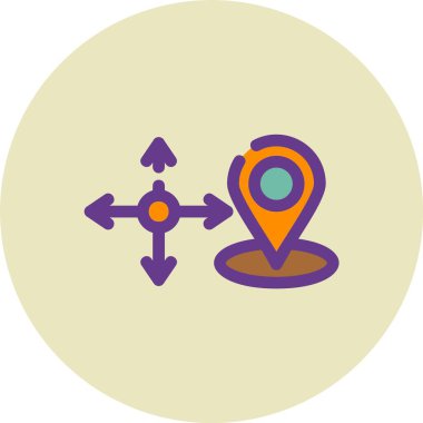 Vektör konumu simge illüstrasyonu