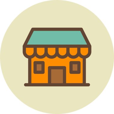 dükkan simgesi, vektör illüstrasyonu