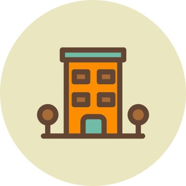 Bina. Web simgesi basit illüstrasyon