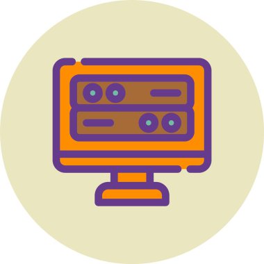 Bilgisayar. Web simgesi basit illüstrasyon