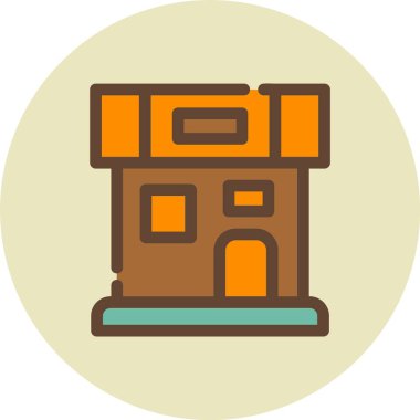 Bina. Web simgesi basit illüstrasyon