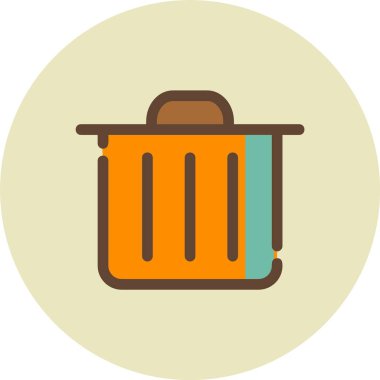 Çöp kutusu simgesi, vektör illüstrasyonu