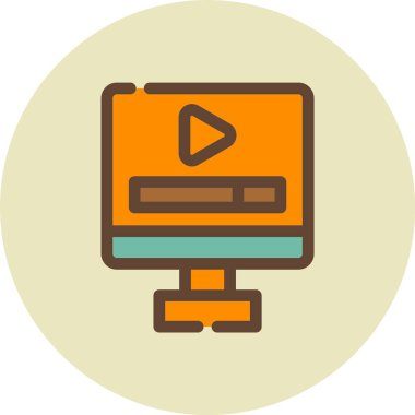 video oynatıcı vektör simgesi modern basit tasarım illüstrasyonu