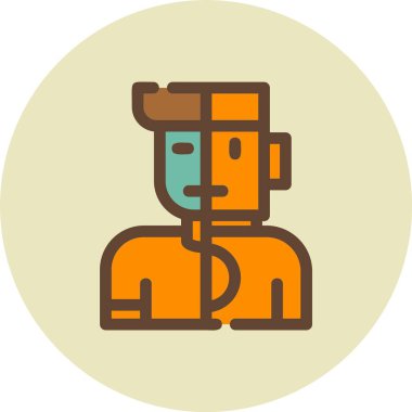 Çizgi filmdeki sakallı adamın vektör çizimi