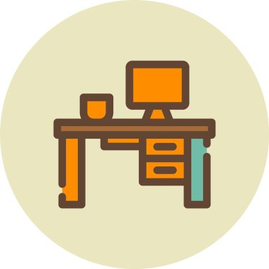 masa simgesi, vektör illüstrasyonu basit tasarım