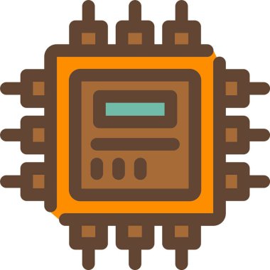 İşlemci. Web simgesi basit illüstrasyon