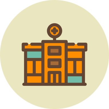 okul binası ikon vektör illüstrasyonu